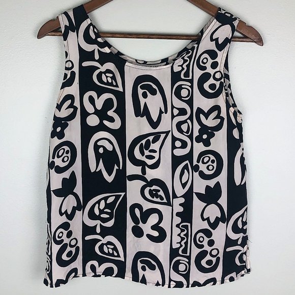 The Limited Tops - 3/$25 Limited Abstract Print Silk Sleeveless Tank